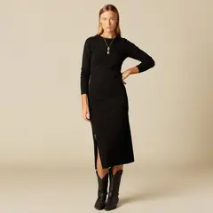 NICOLI - Vestido Largo Negro Mujer