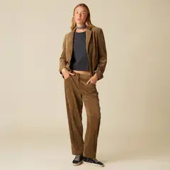 NICOLI - Pantalón Cotelé Corte Café Mujer