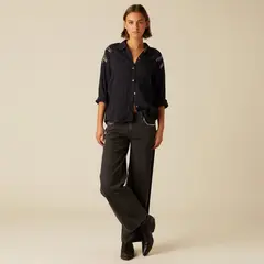 NICOLI - Jeans Tachuelas Gris Mujer
