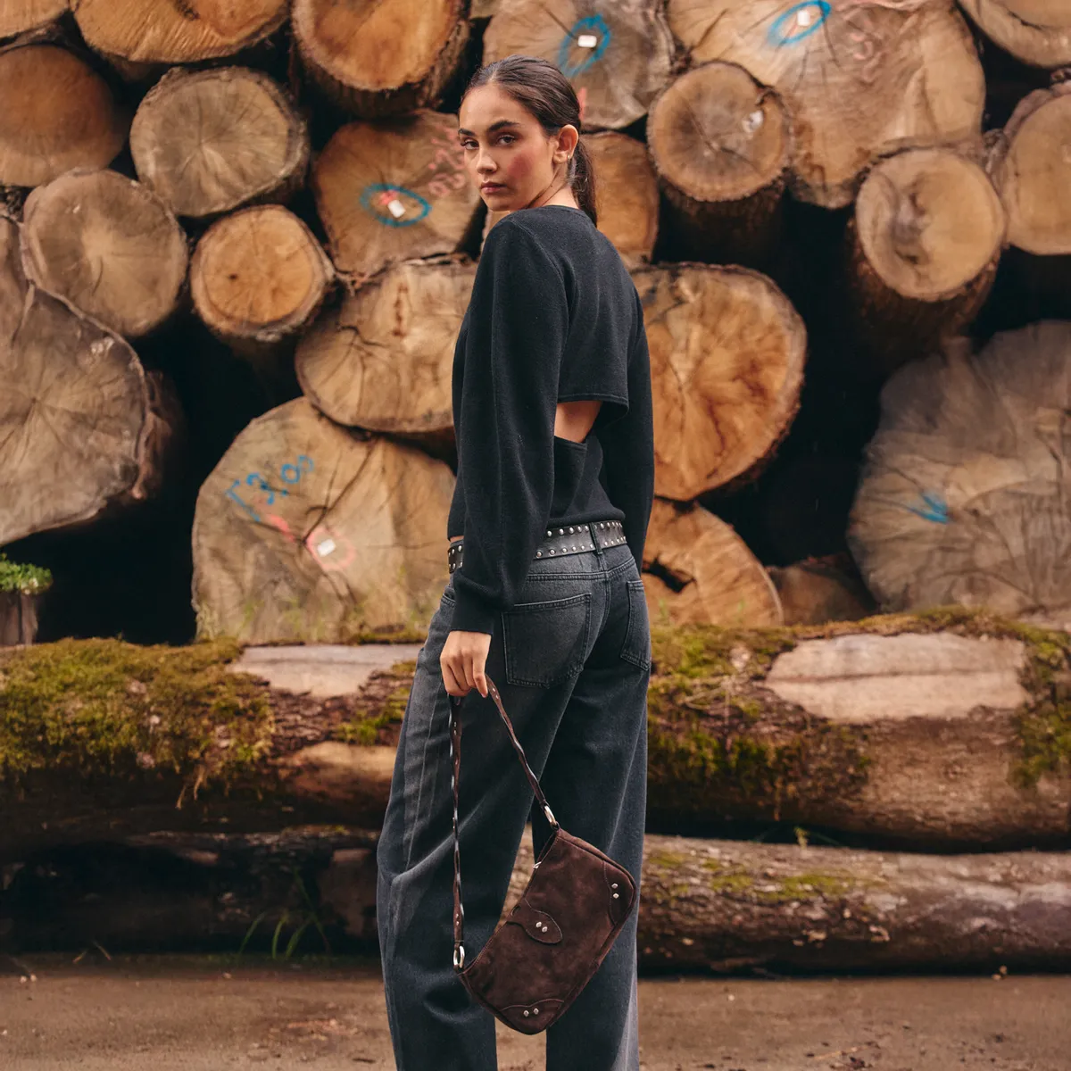 NICOLI - Jeans Bicolor Antracita y Gris Mujer Nicoli