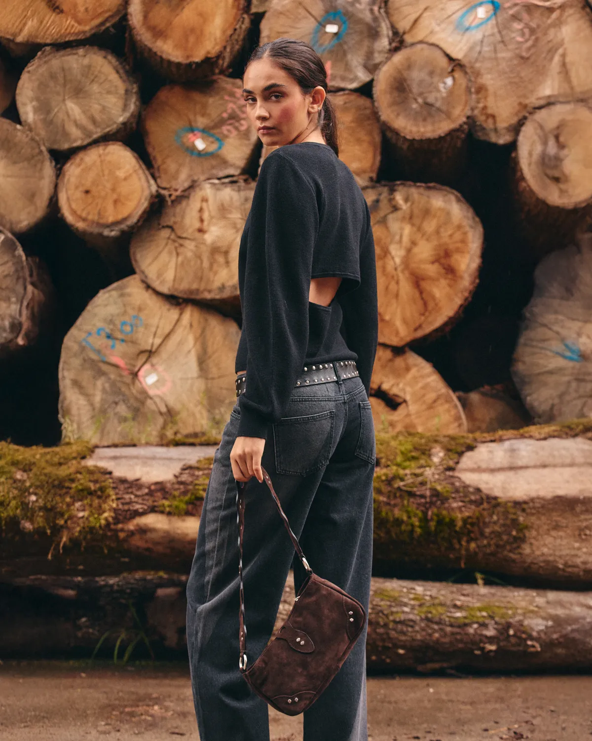 Pantalón Gris Nicoli Pantalones Chica NICOLI Jeans Bicolor