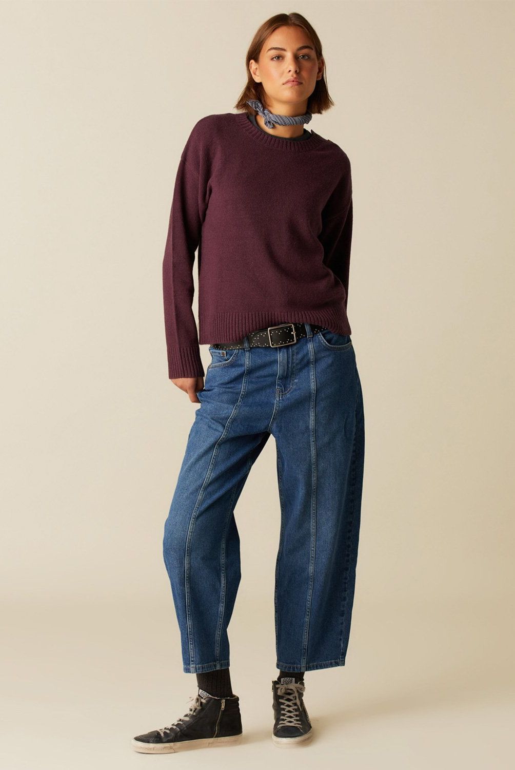 NICOLI - Jeans Azul Doble Pespuntes Mujer Nicoli