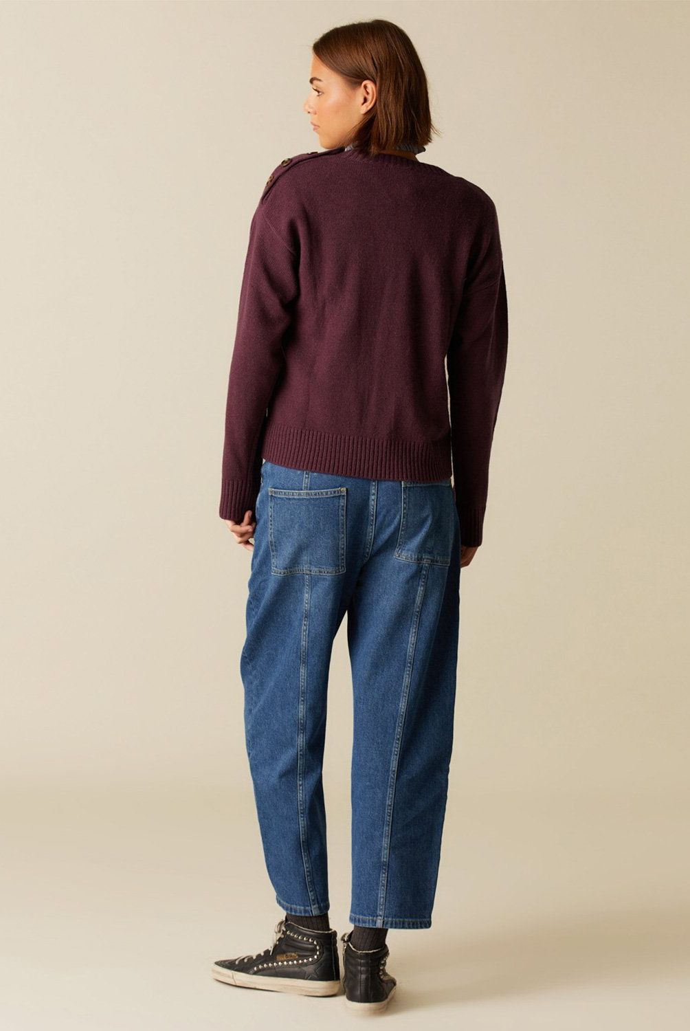 NICOLI - Jeans Azul Doble Pespuntes Mujer Nicoli