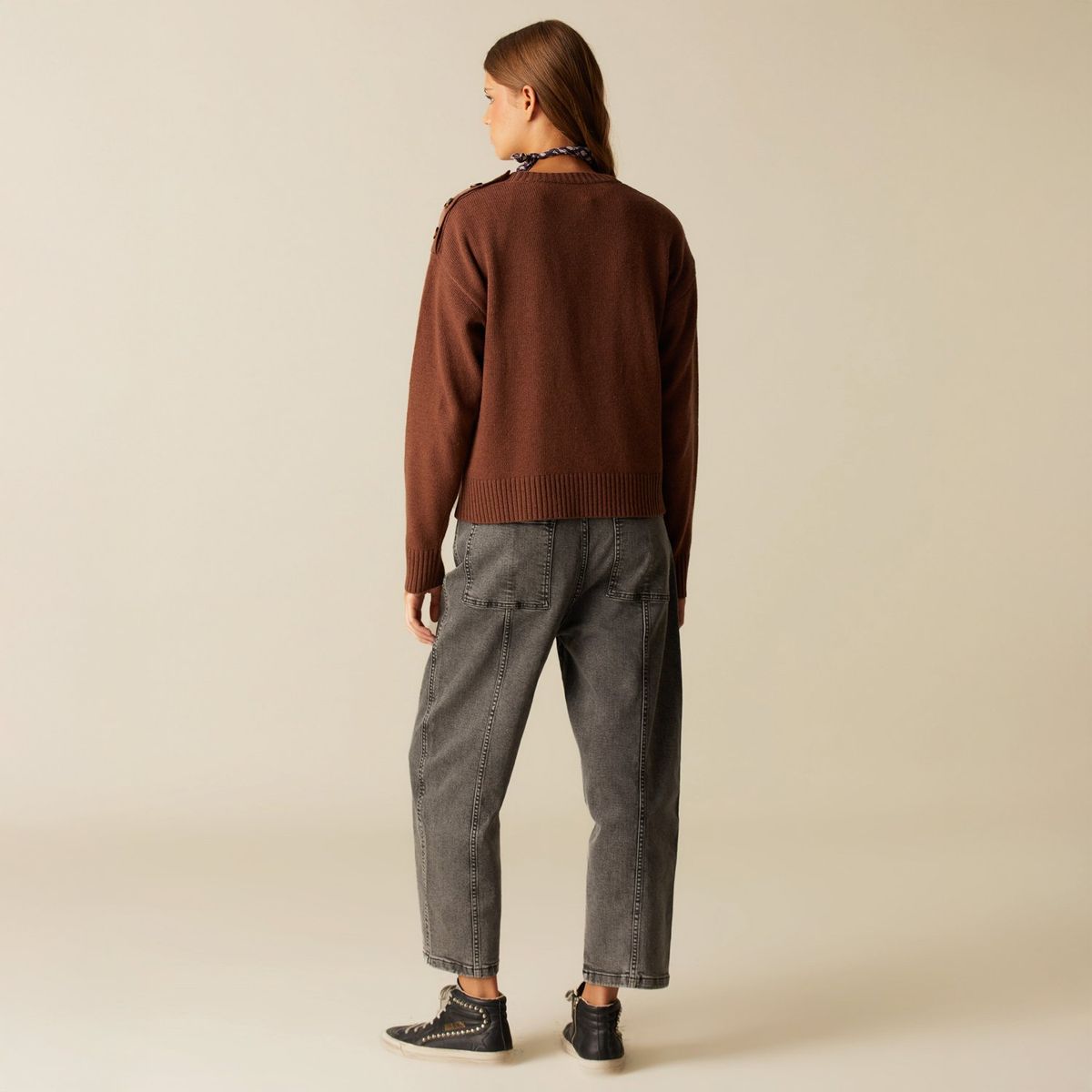 NICOLI - Jeans Straight Tiro Alto Mujer Nicoli