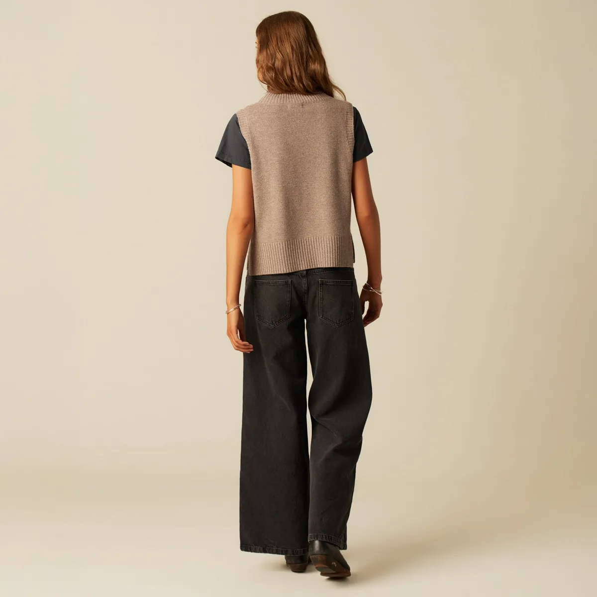 NICOLI - Jeans Wide Leg Tiro Medio Mujer Nicoli