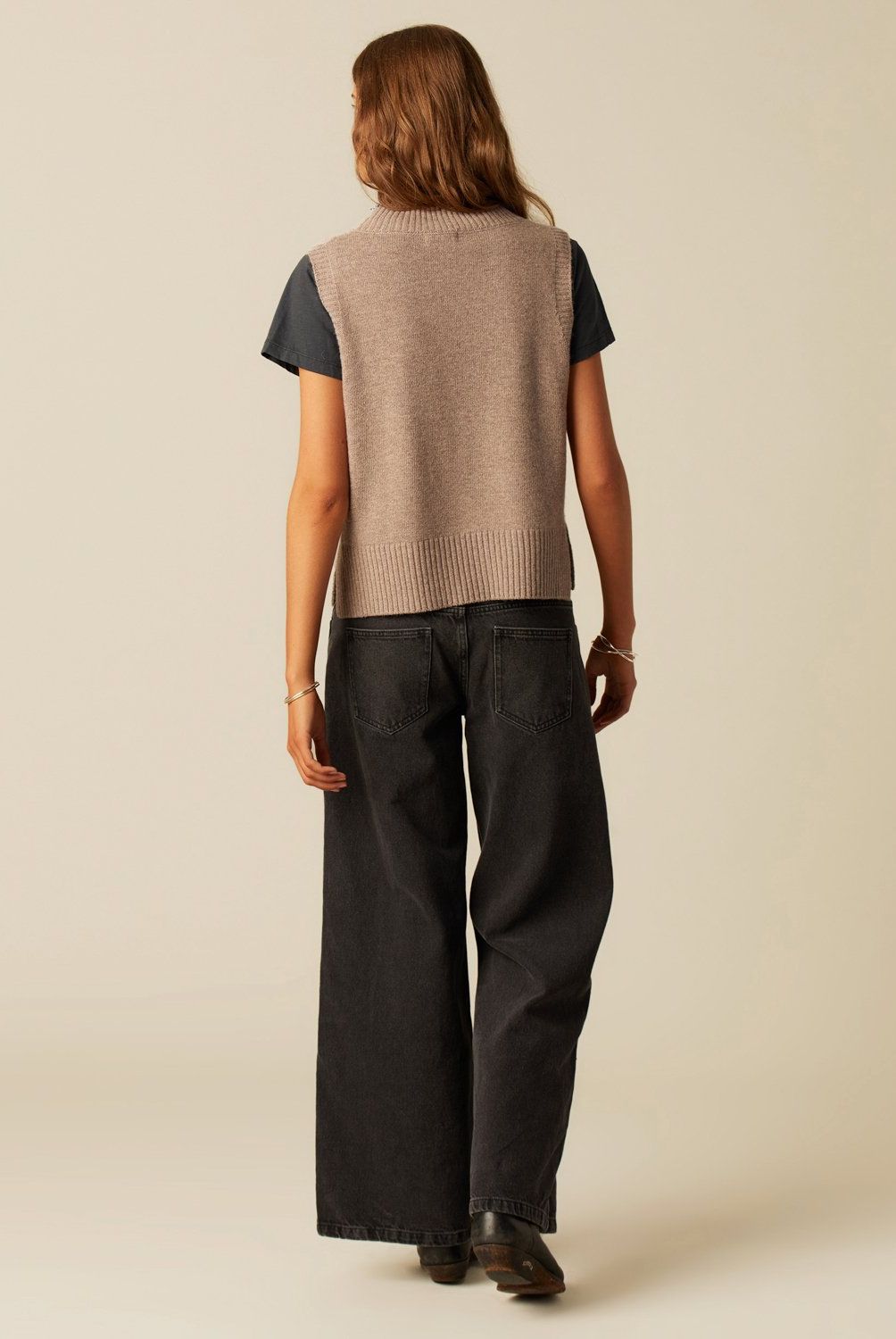 NICOLI - Jeans Botones Laterales Antracita Mujer Mujer Nicoli