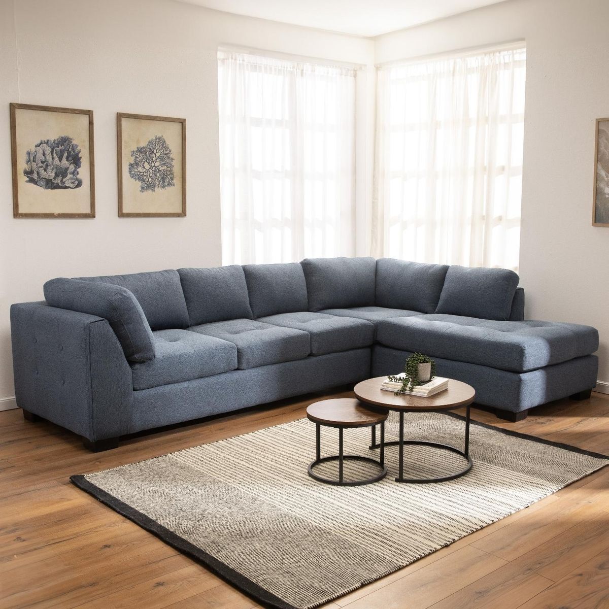 LIVING FACTORY - Sofá Seccional Derecho Lino Londres Living Factory