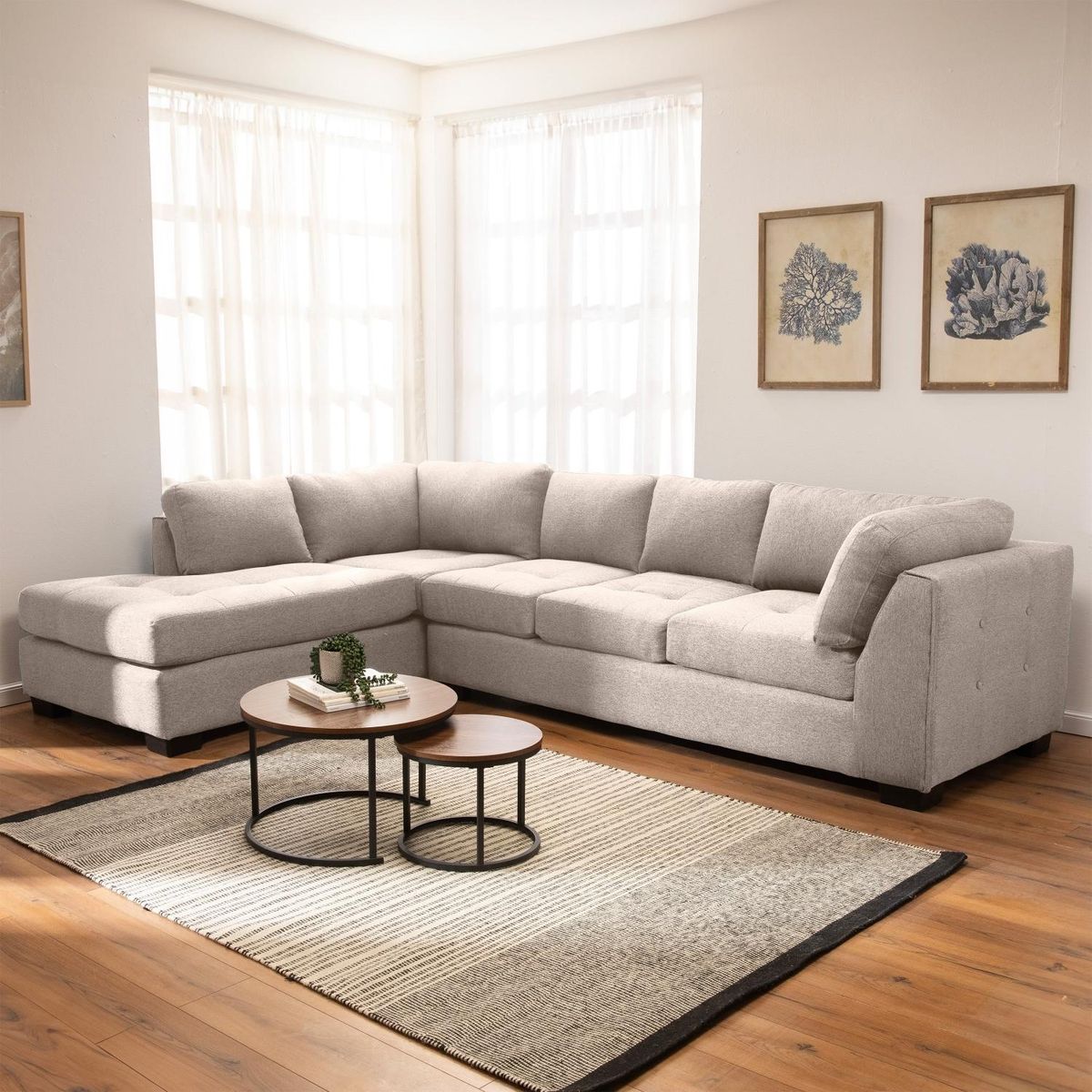 LIVING FACTORY - Sofá Seccional Izquierdo Lino Londres Living Factory