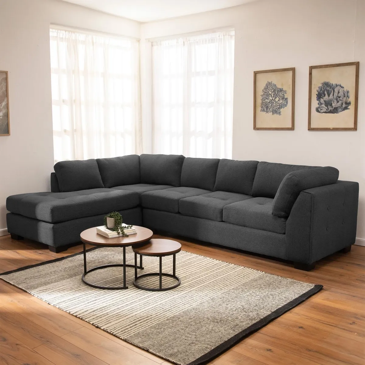 LIVING FACTORY - Sofá Seccional Izquierdo Lino Londres Living Factory