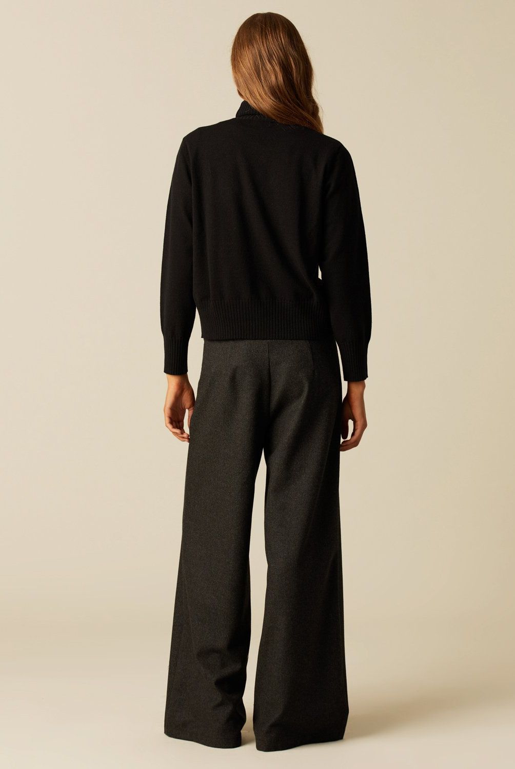 NICOLI - Pantalón Ancho Dibujo Gris Mujer Nicoli