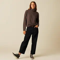 NICOLI - Pantalón Cotelé Azul Zig Zag Mujer
