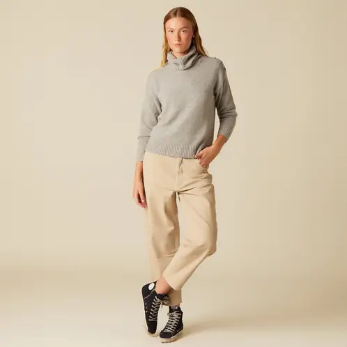 NICOLI - Pantalón Cotelé Arena Zig Zag Mujer