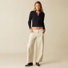 NICOLI - Pantalón Cruce Bolsillos Crudo Mujer
