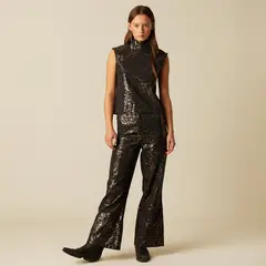 NICOLI - Pantalón Animal Print Brillo Mujer
