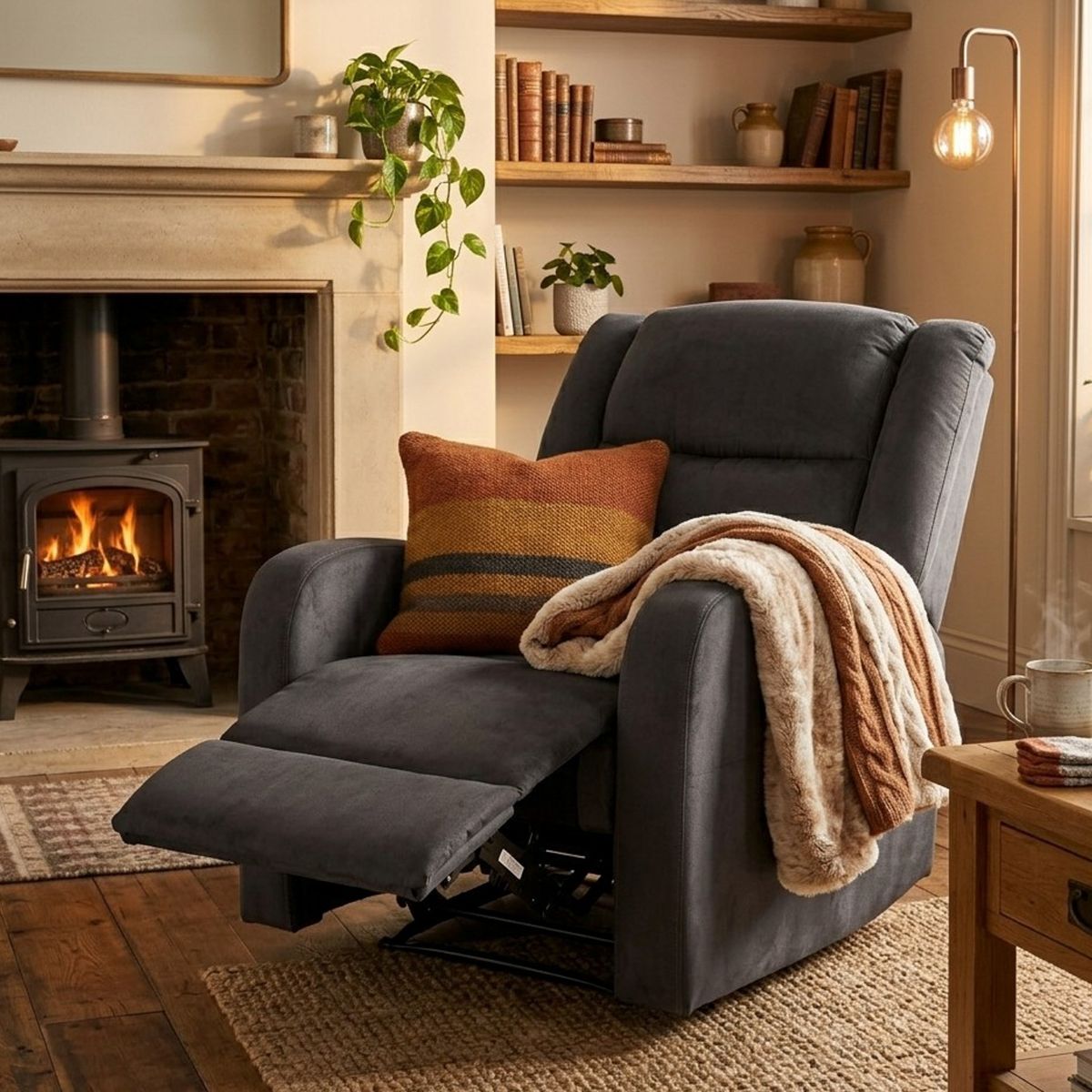 DANIELS - Berger Reclinable Café con Masajeador 7 Niveles - Daniels