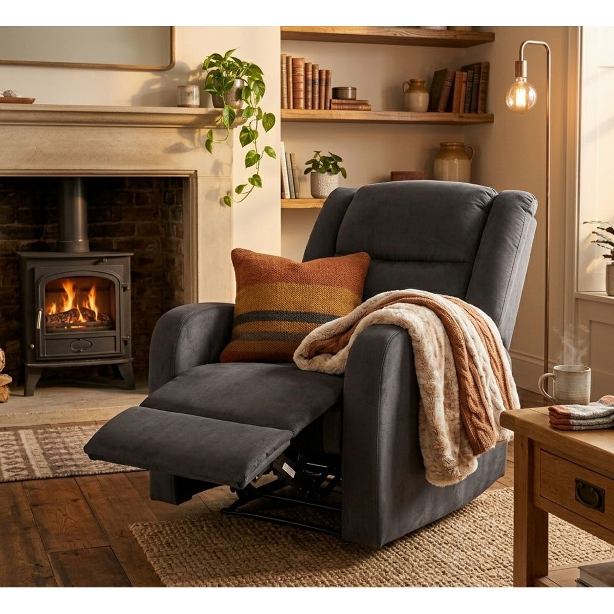 DANIELS - Berger Reclinable Café con Masajeador 7 Niveles - Daniels