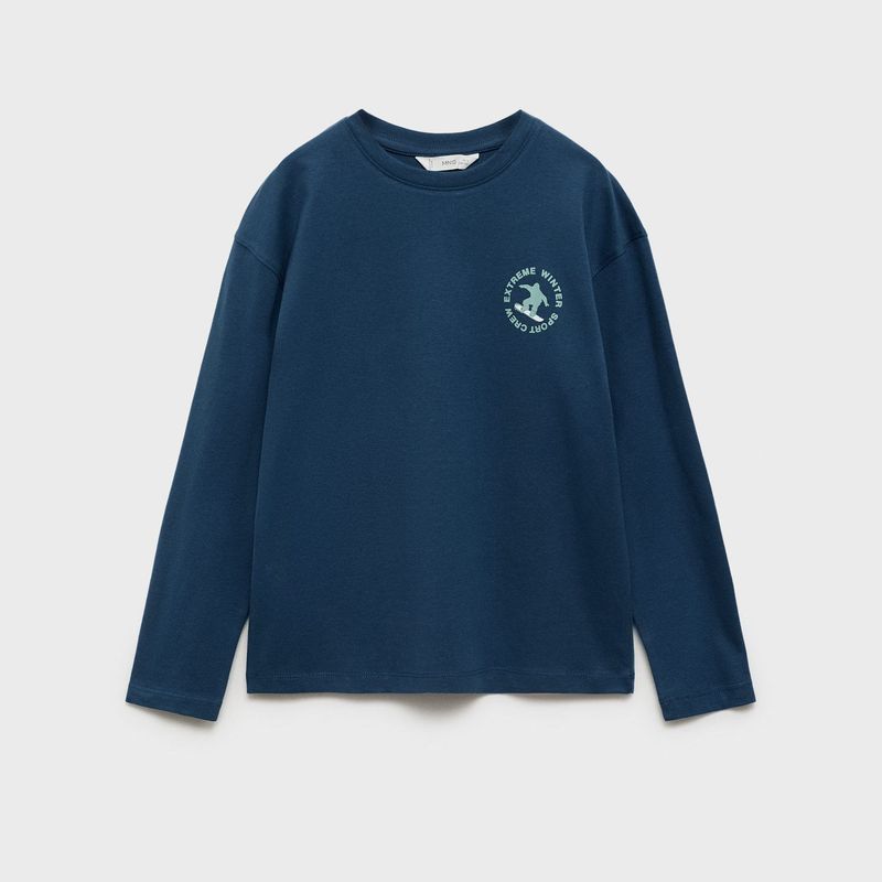 MANGO KIDS - Polera Manga Larga Estampada Niño Mango Kids