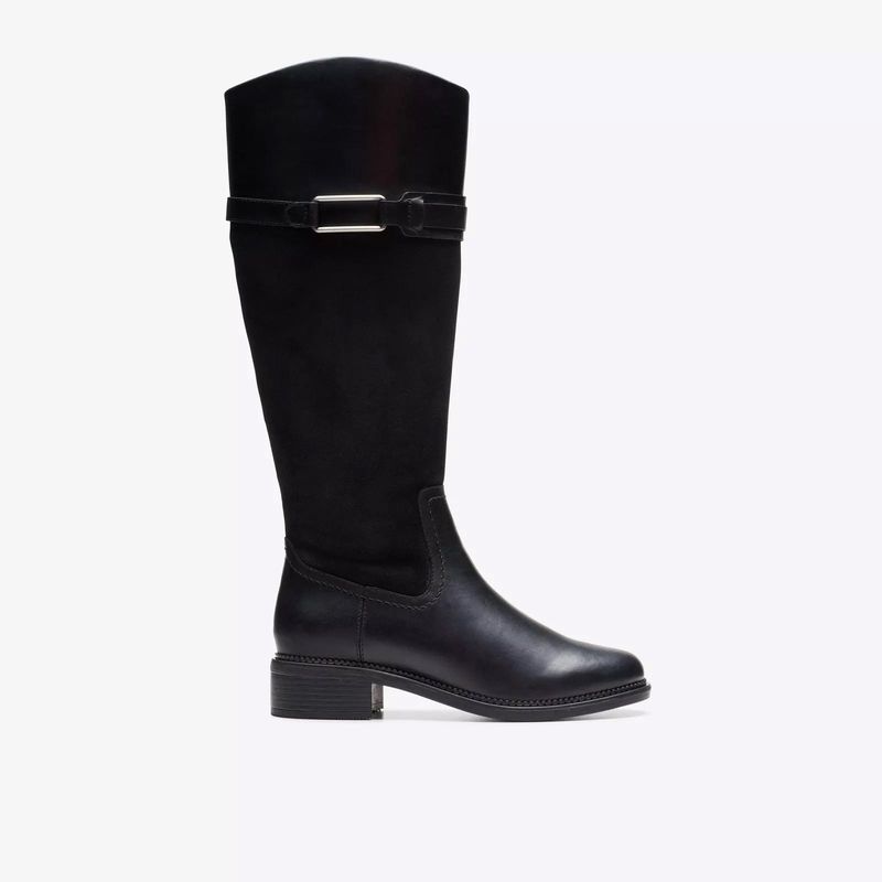 CLARKS - Bota Mujer Cuero Negro Clarks