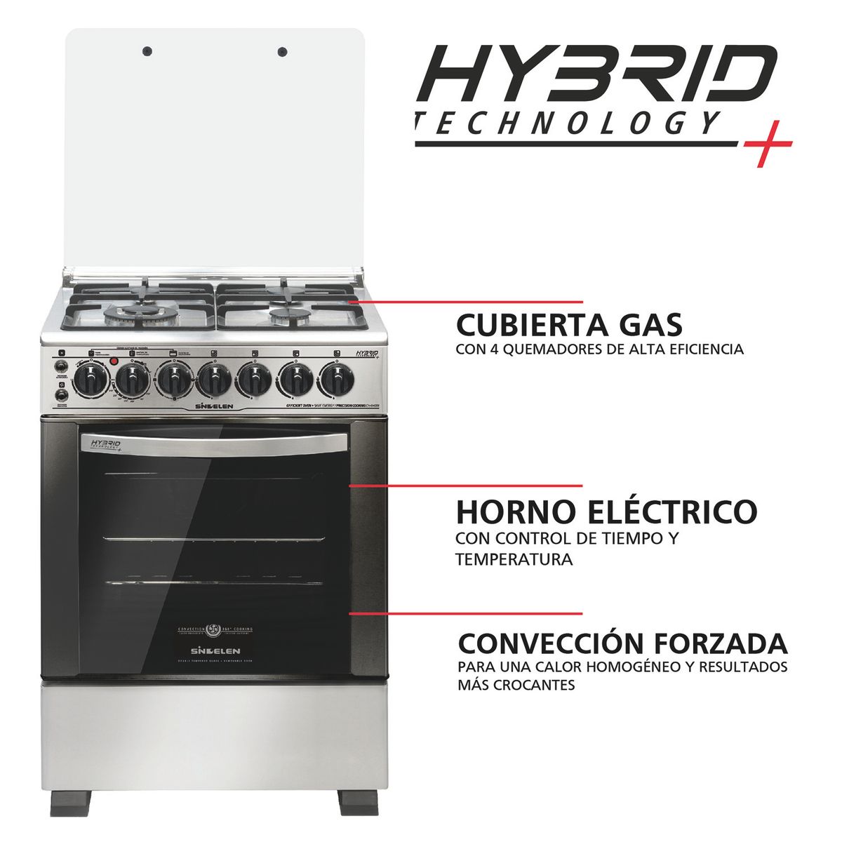 SINDELEN - Cocina 4 Quemadores CH-640NI Sindelen