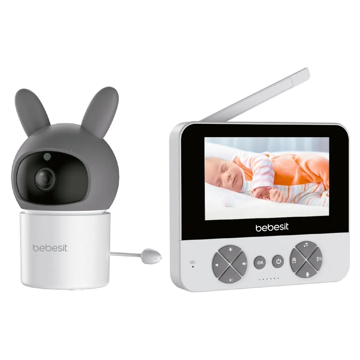 BEBESIT - Monitor Camara SmartGuard Pro 2.0 4,3'' 720p con Ruido Bebesit