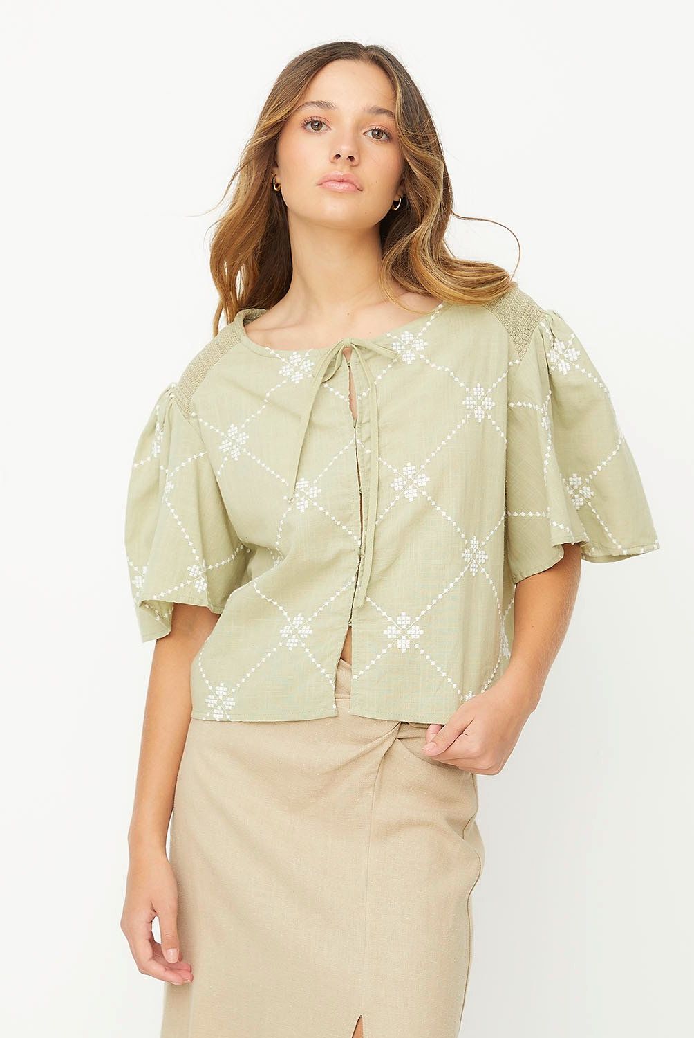 RUPHA - Blusa Boxy Fit Algodón Manga Corta Mujer Rupha