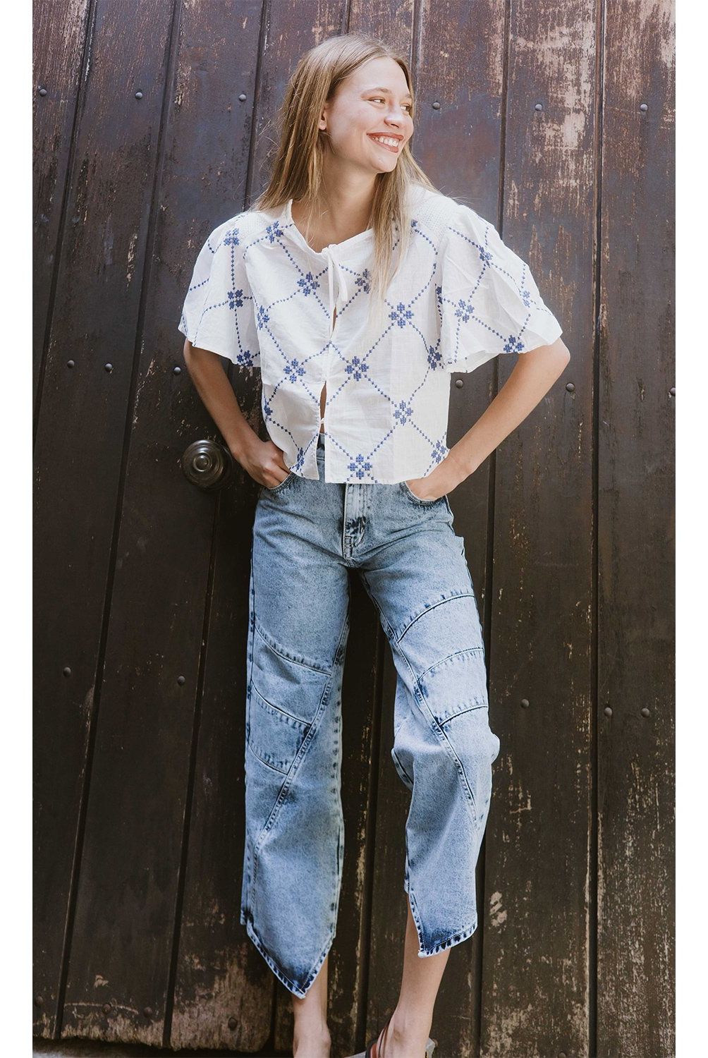 RUPHA - Jeans Cropped Tiro Alto Mujer Rupha