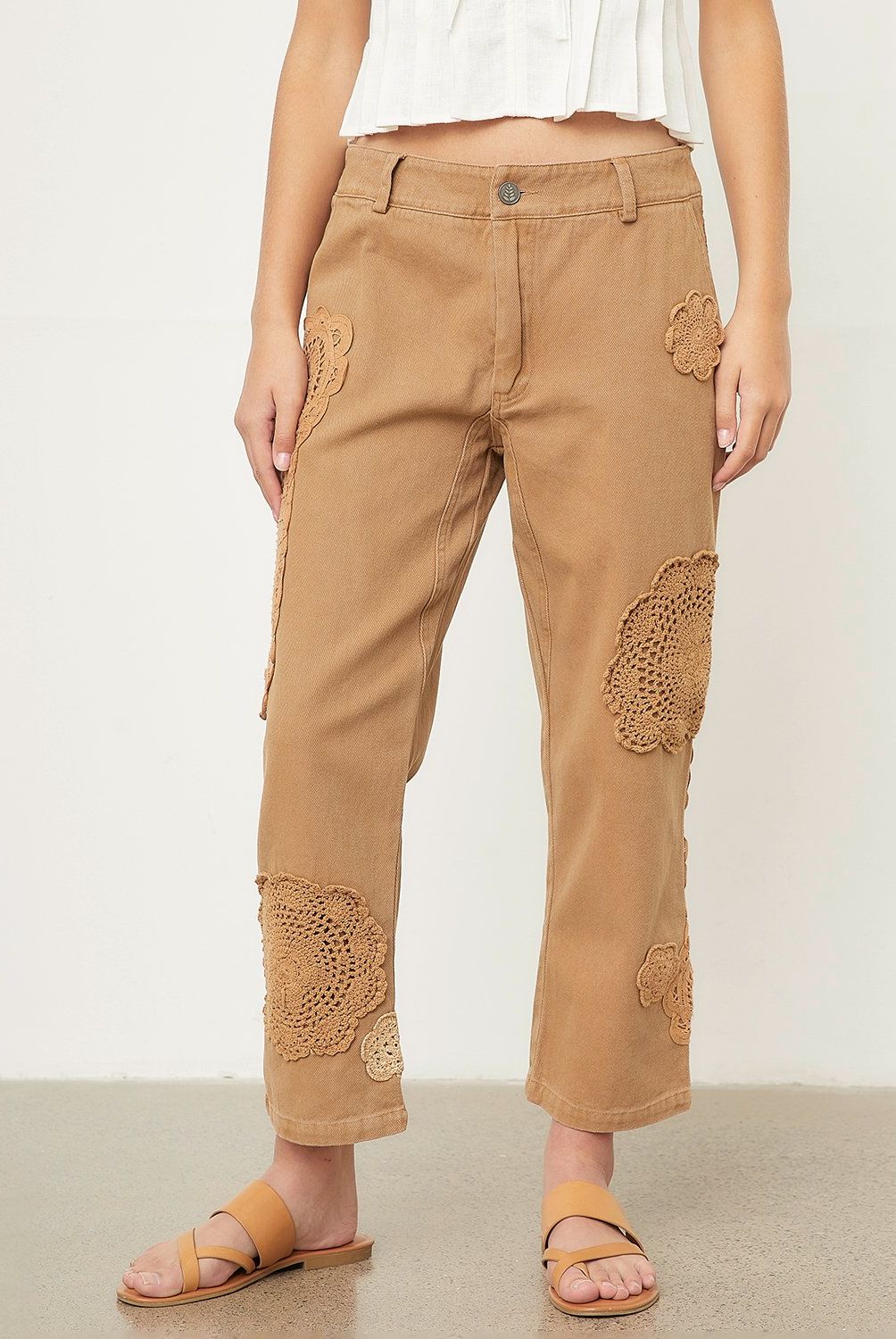 RUPHA - Pantalón Cropped Tiro Alto Mujer Rupha
