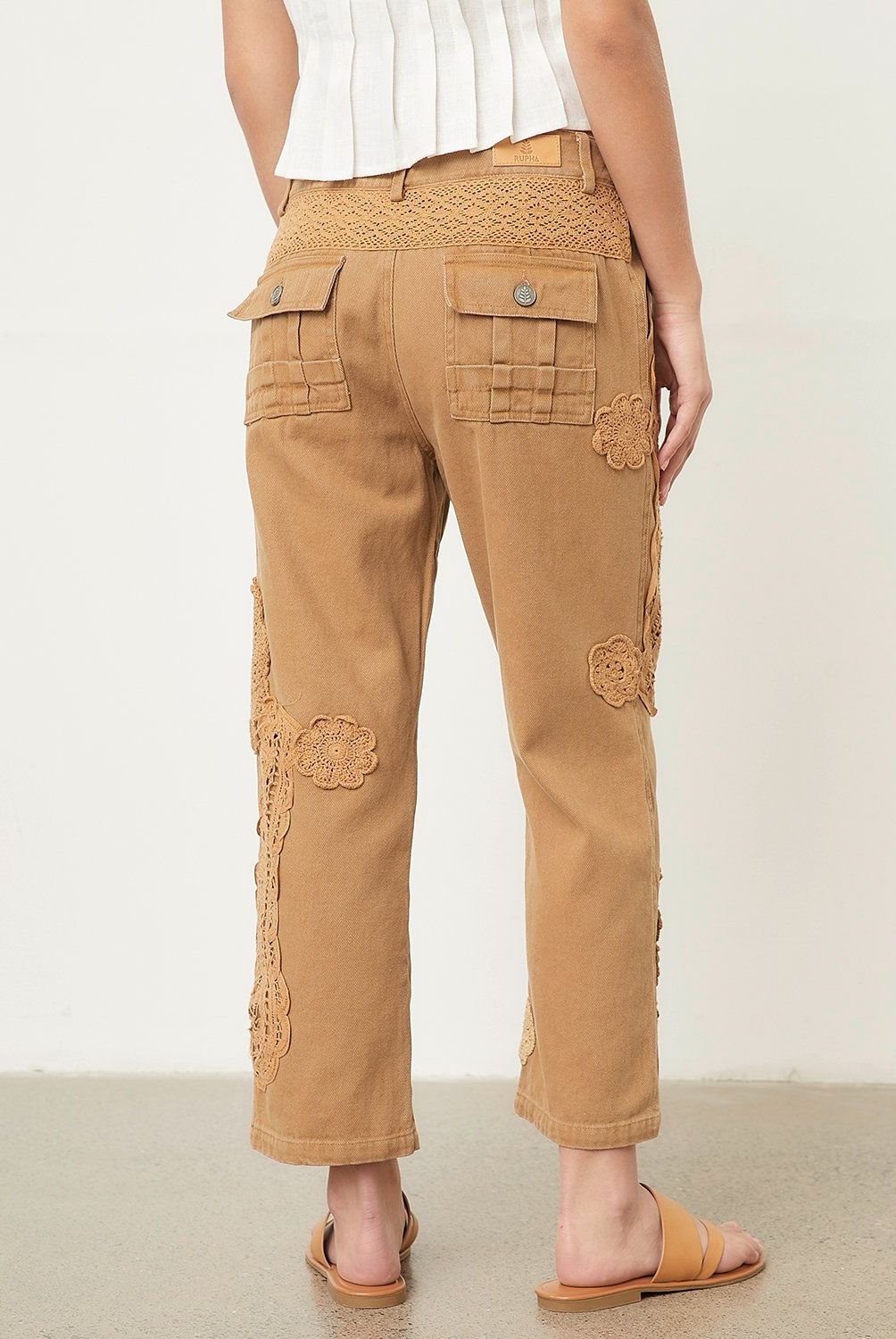 RUPHA - Pantalón Cropped Tiro Alto Mujer Rupha