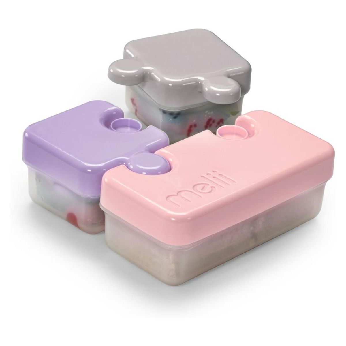 MELII - Contenedor De Alimentos Puzzle Rosa Melii