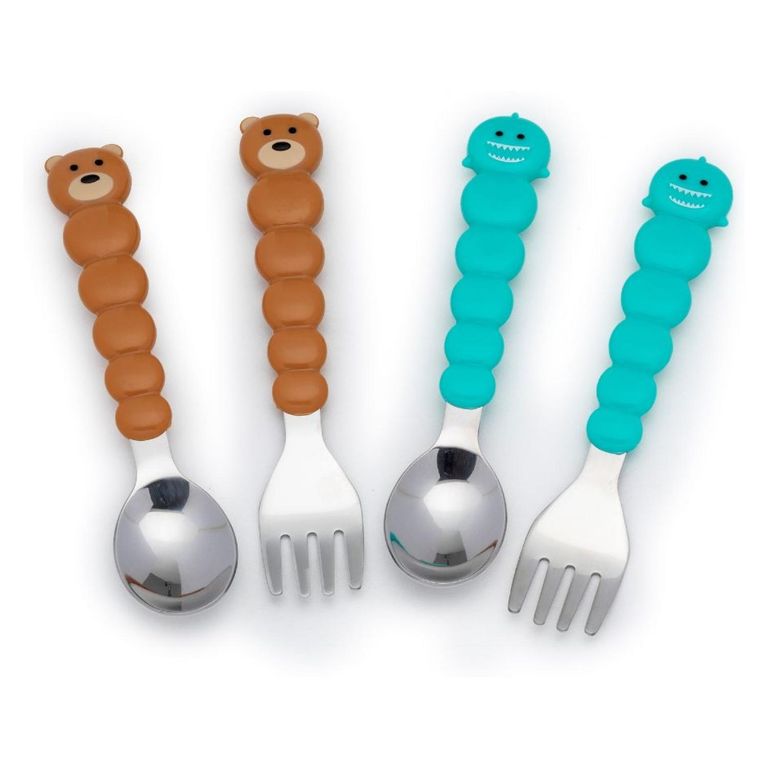Set De 4 Cubiertos Tiburon Y Oso