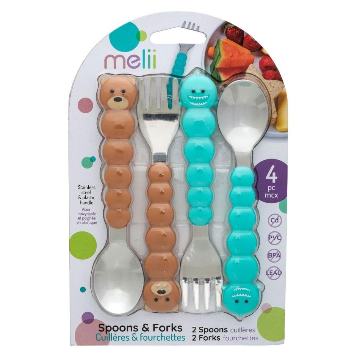 MELII - Set De 4 Cubiertos Tiburon Y Oso Melii
