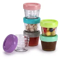 MELII - Pack De 6 Contenedores De Vidrio 118 ml