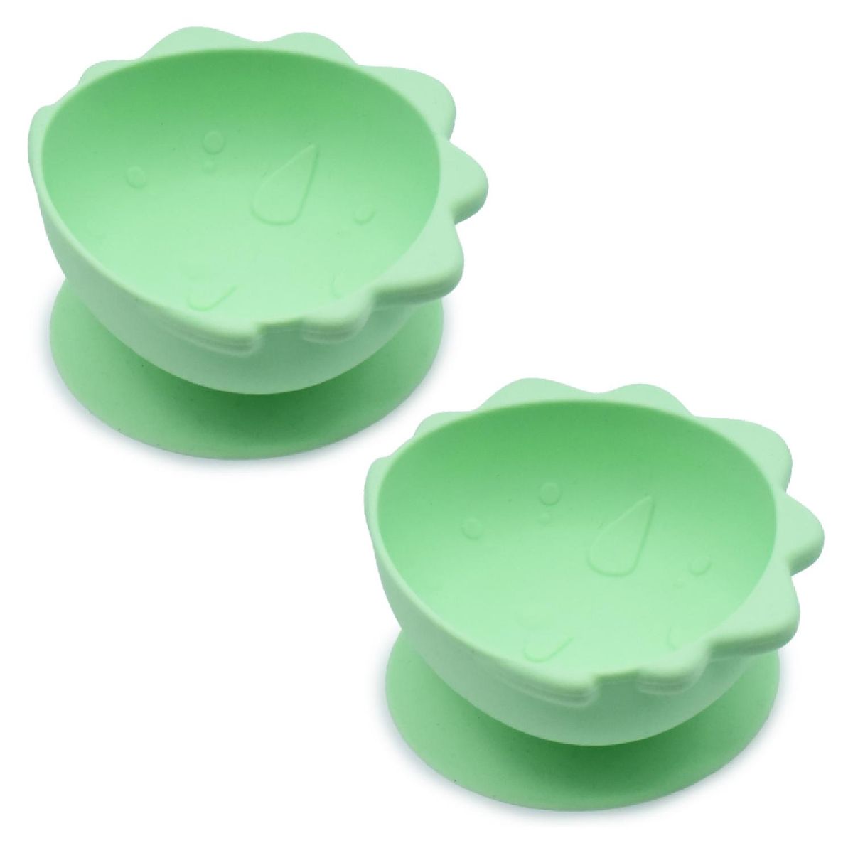 MELII - Pack De 2 Bowls De Silicona Con Succion Dino Melii