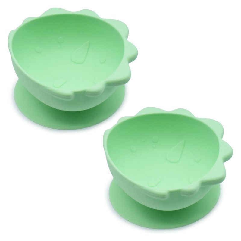 MELII - Pack De 2 Bowls De Silicona Con Succion Dino Melii