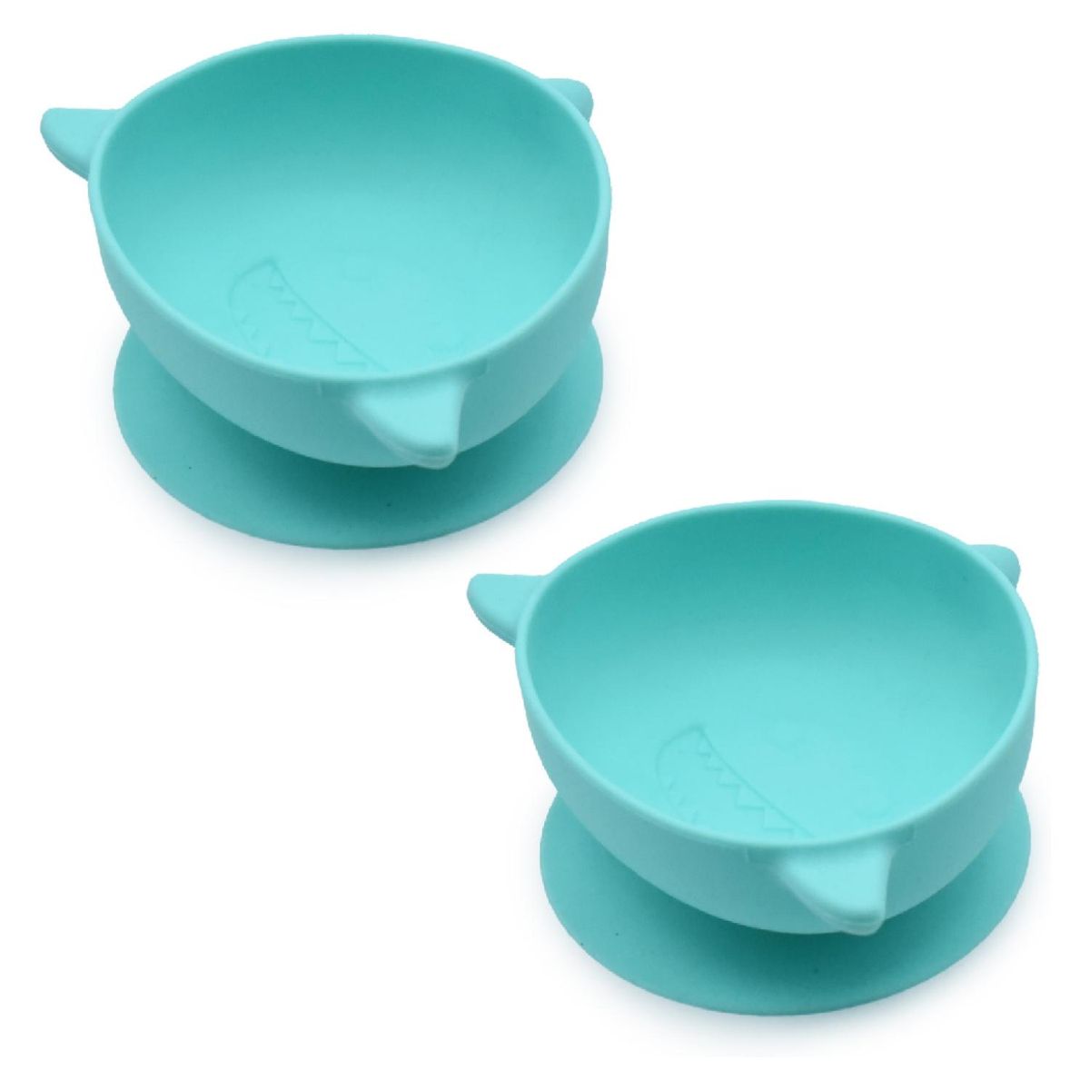 MELII - Pack De 2 Bowls De Silicona Con Succion Tiburon Melii