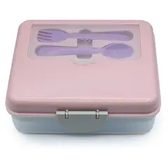 MELII - Lonchera Bento Box Con Cubiertos - Rosa
