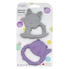 MELII - Pack De 2 Mordedores De Silicona Bulldog Y Gato