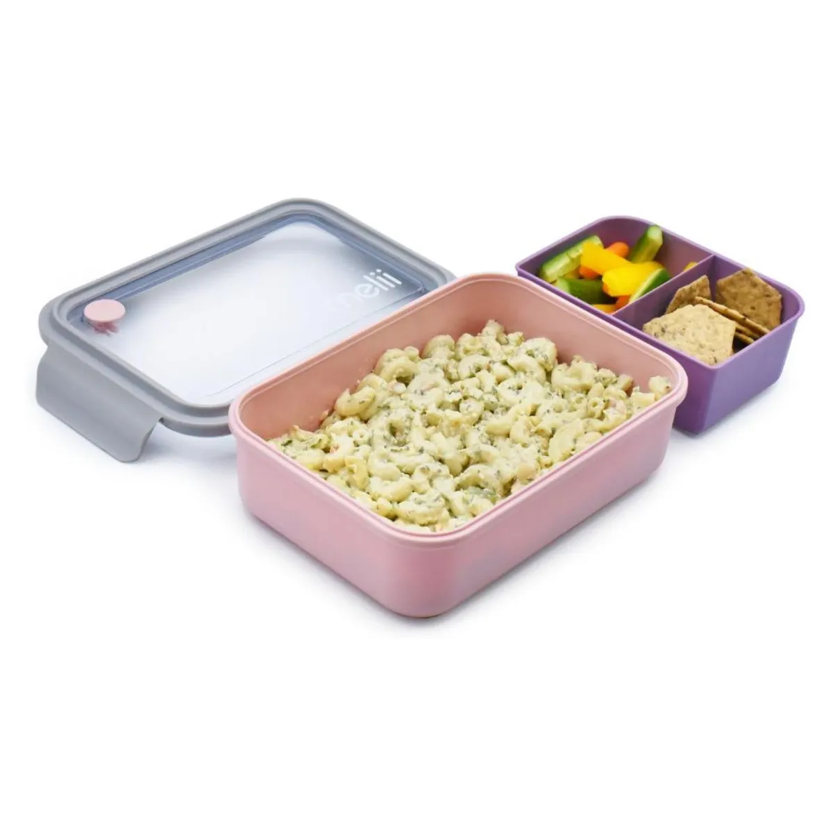 MELII - Lonchera Bento Con Divisiones Rosa 1250 Ml Melii