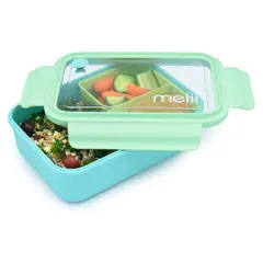 MELII - Lonchera Bento Con Divisiones Azul 1250 ml