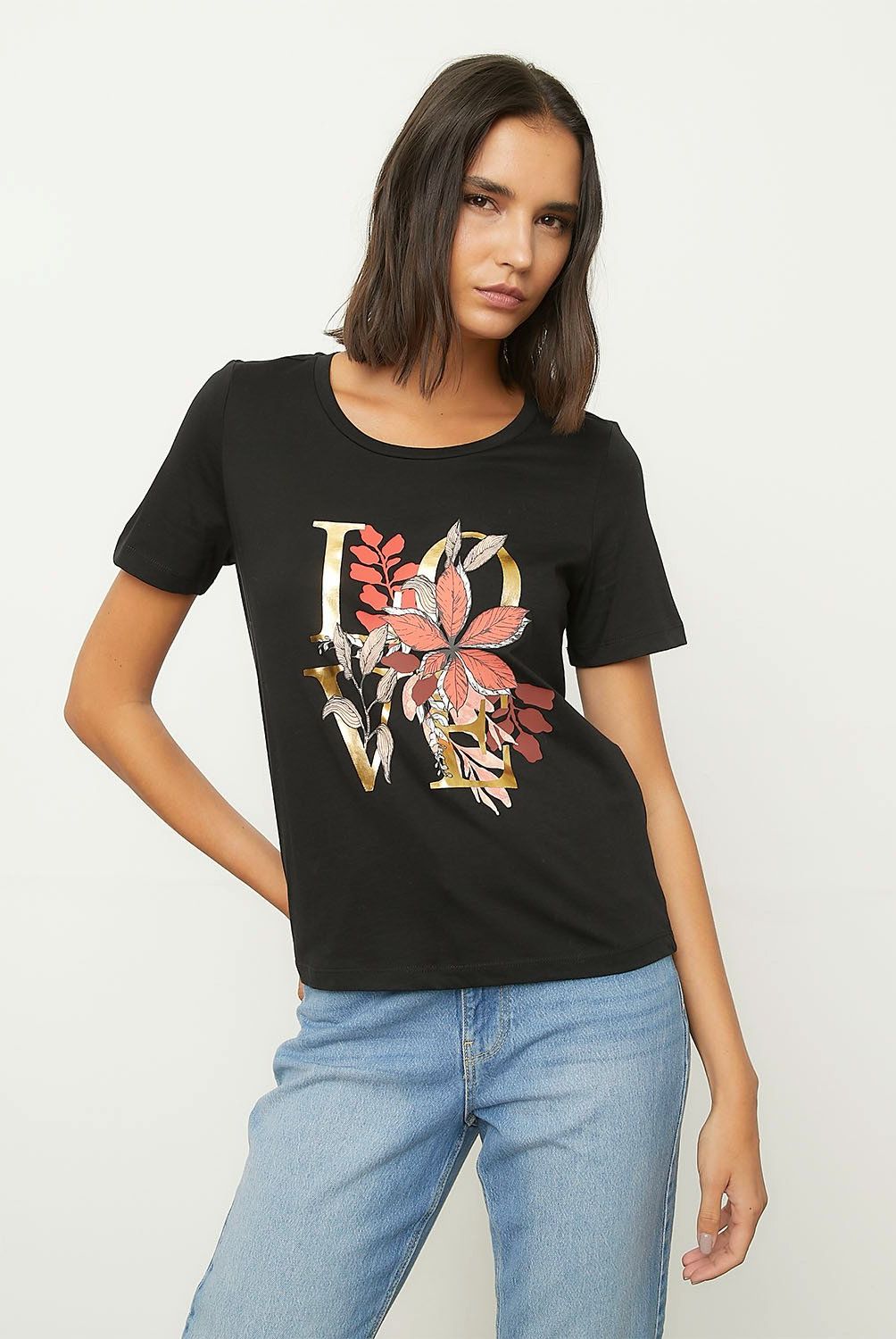 VERO MODA - Polera Estampada 100% Algodón Mujer Vero Moda