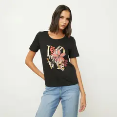 VERO MODA - Polera Estampada 100% Algodón Mujer