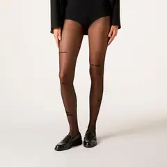 CALZEDONIA - Panty Transparentes de 30 Denier con Inscripción de Efecto Tatuaje Mujer