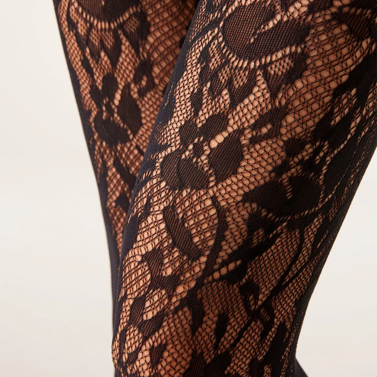 CALZEDONIA - Panty de Encaje con Flores Mujer Calzedonia