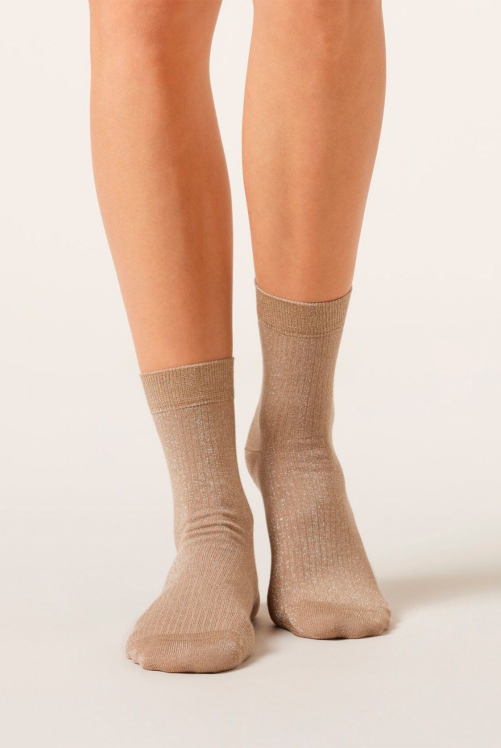 CALZEDONIA - Calcetines Algodón con Canale y Glitter Mujer Calzedonia