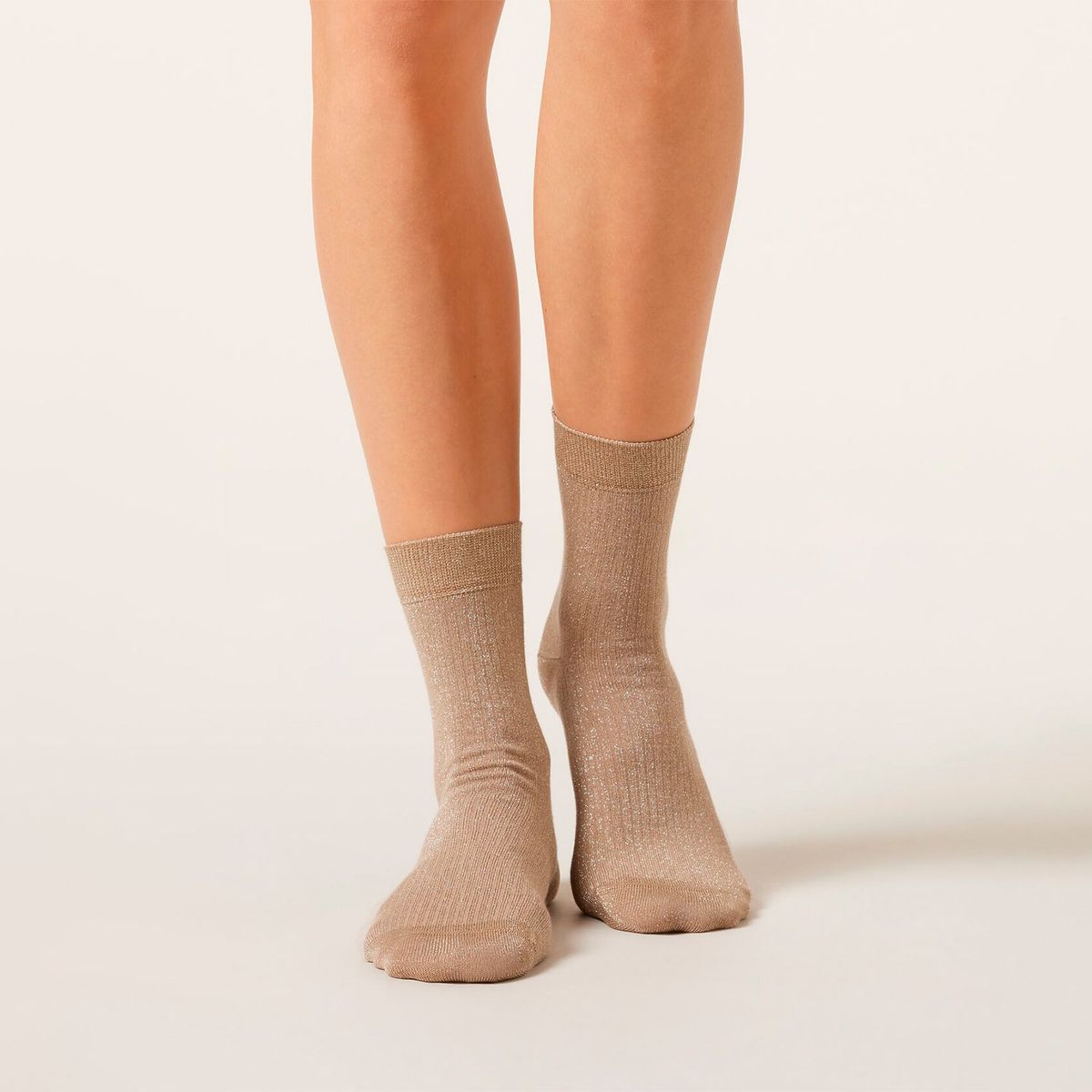 CALZEDONIA - Calcetines Algodón con Canale y Glitter Mujer Calzedonia