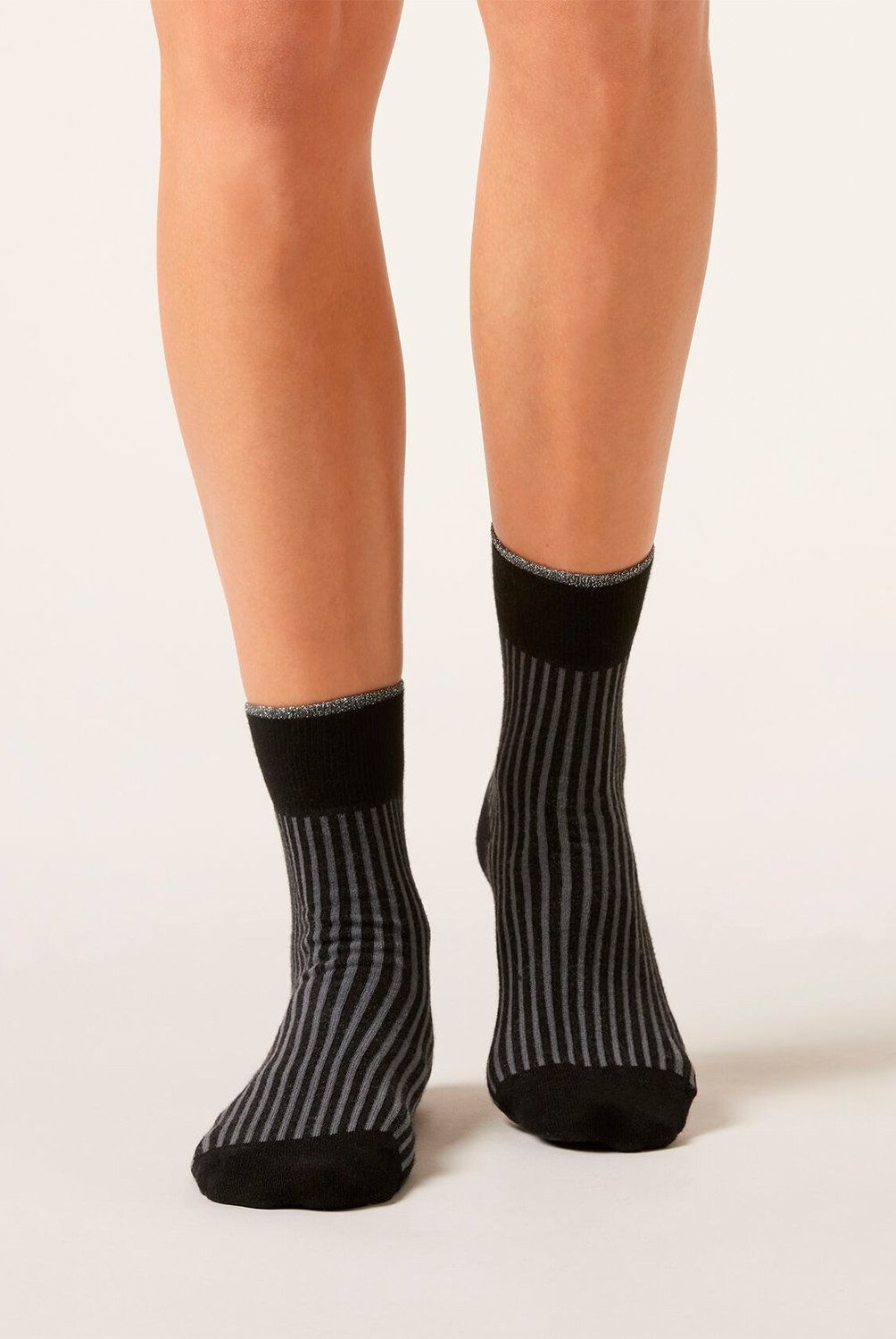 CALZEDONIA - Calcetines Algodón Canale Bicolor Mujer Calzedonia