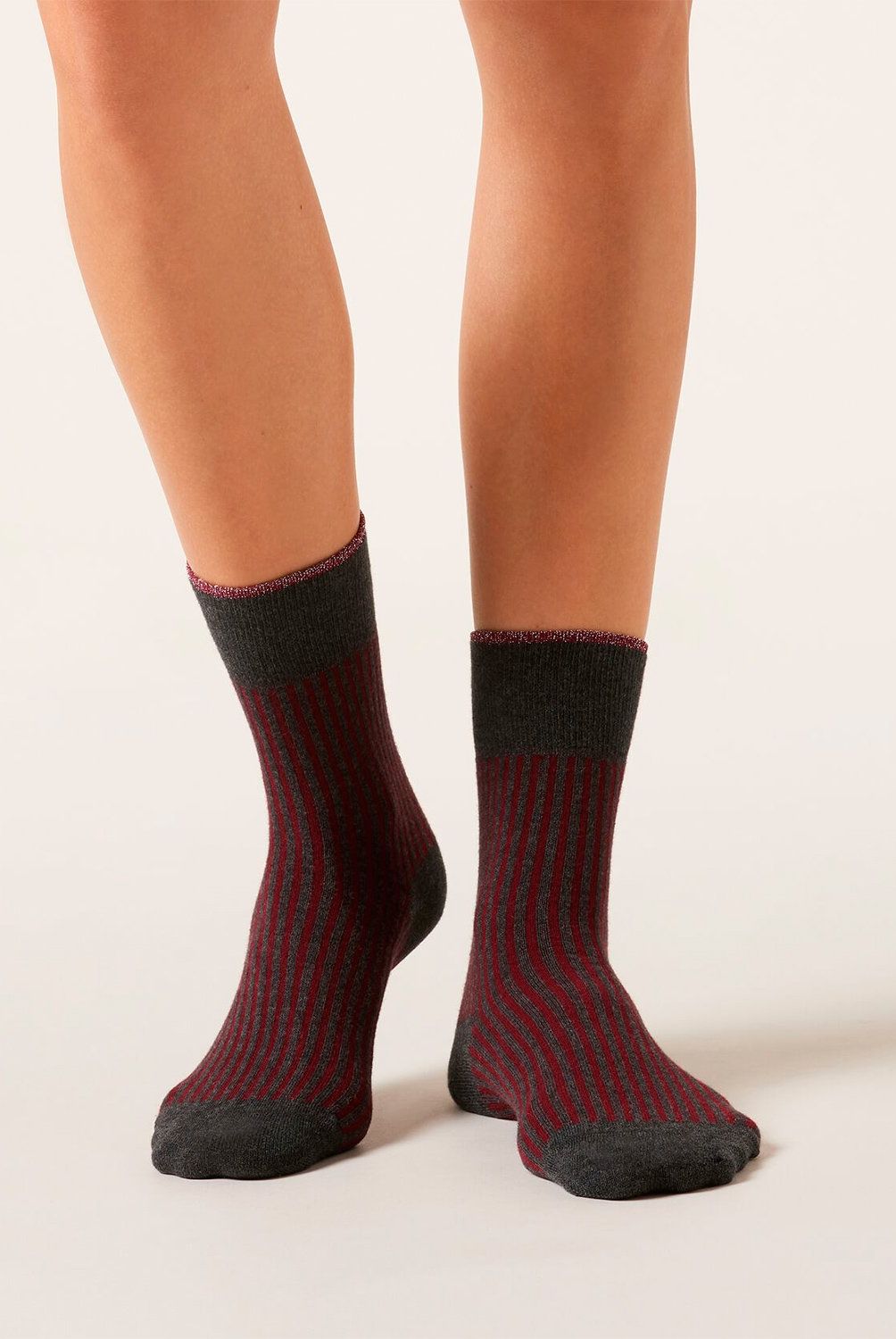 CALZEDONIA - Calcetines Algodón Canale Bicolor Mujer Calzedonia