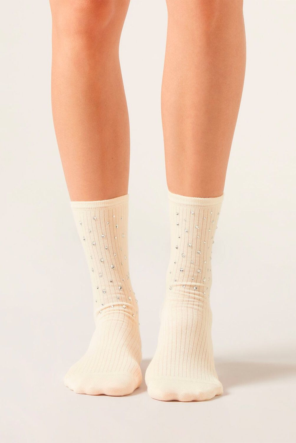 CALZEDONIA - Calcetines Algodón Canale Con Strass Mujer Calzedonia