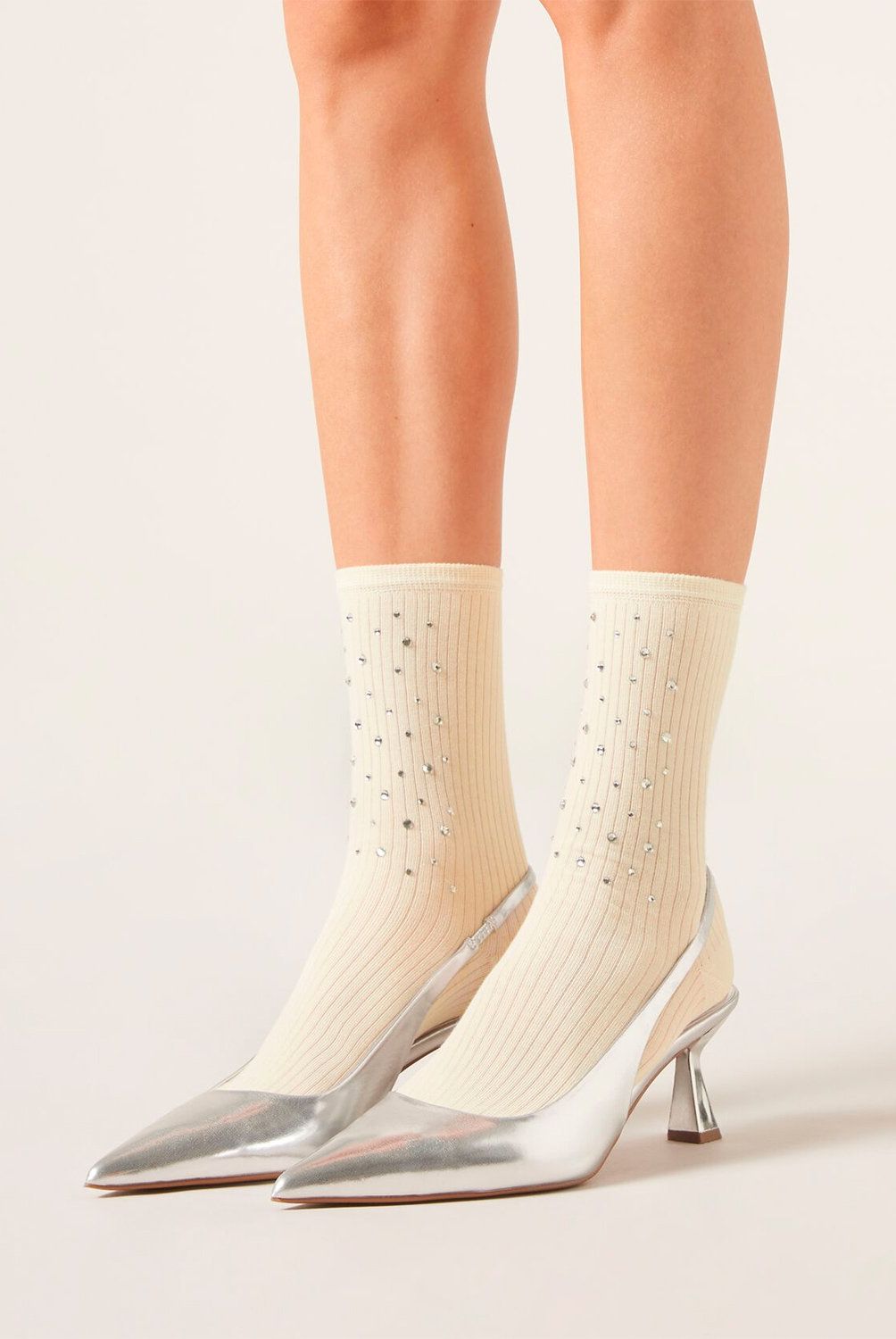 CALZEDONIA - Calcetines Algodón Canale Con Strass Mujer Calzedonia