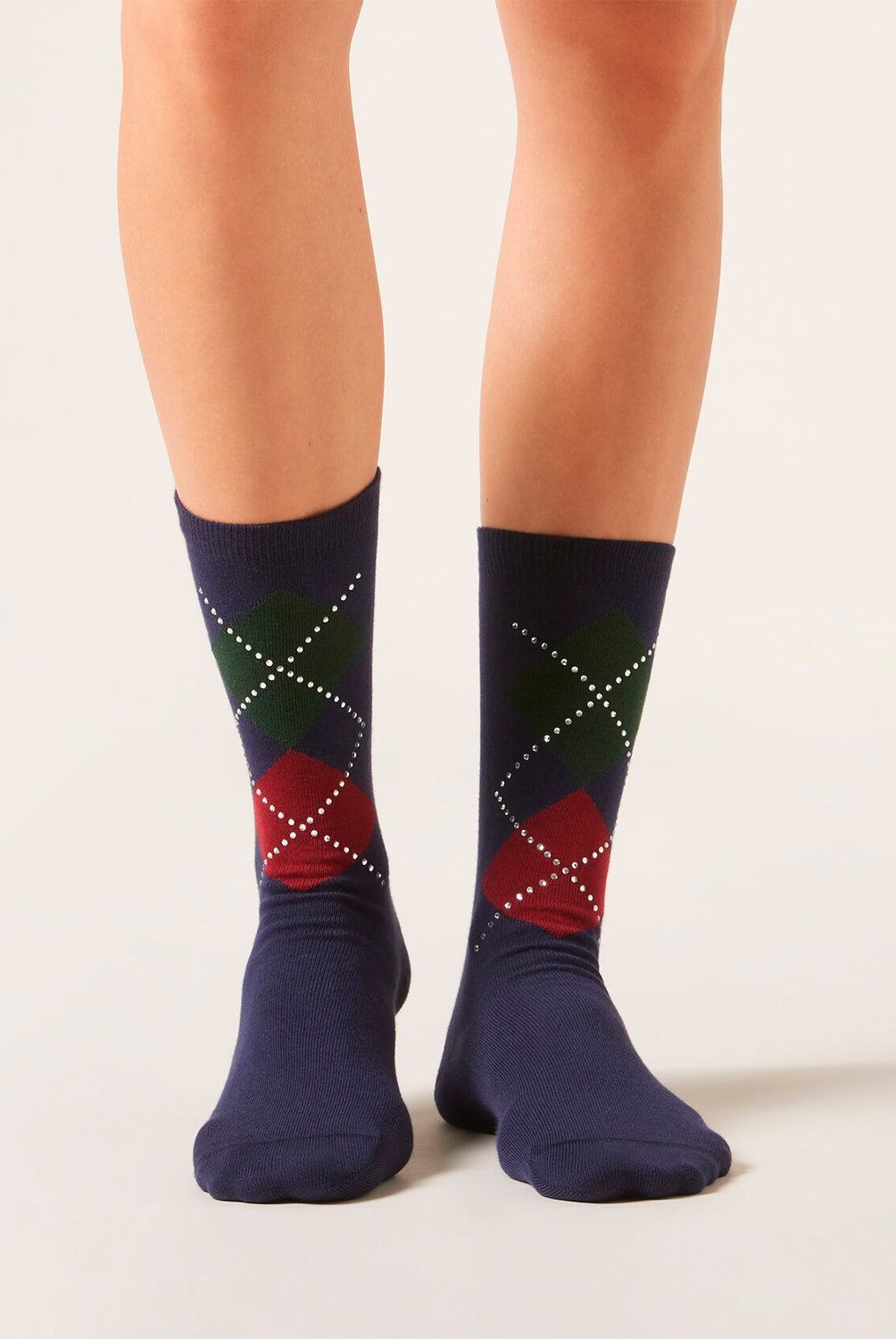 CALZEDONIA - Calcetines Algodón Rombos Mujer Calzedonia